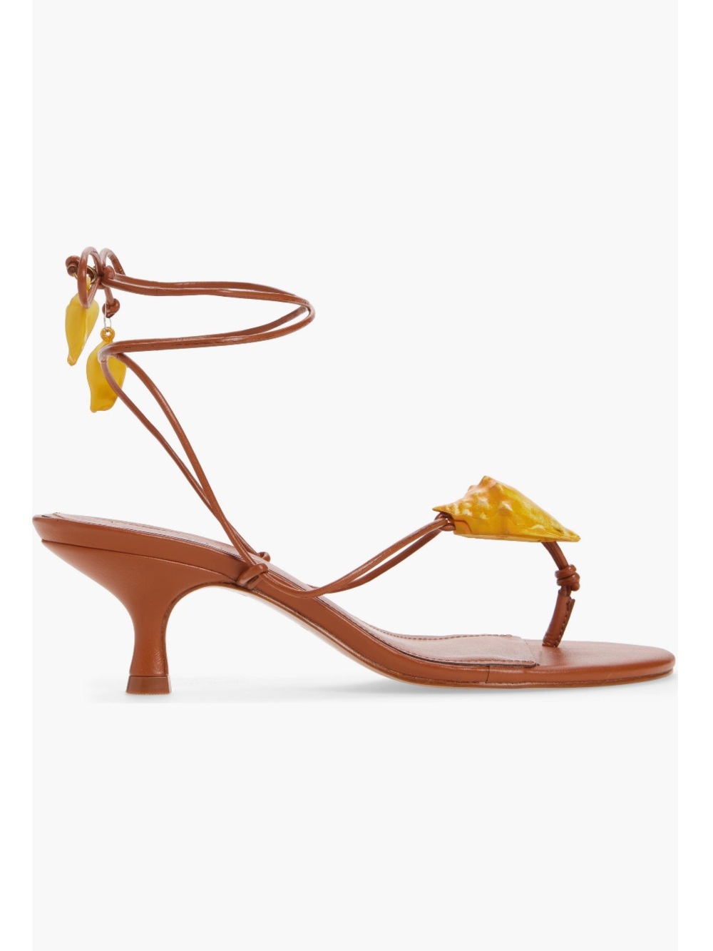 Farm Rio Shell Macrame Kitten Heel Sandals - Picture 3 of 11